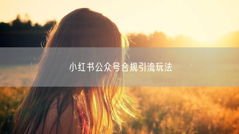 小红书公众号合规引流玩法