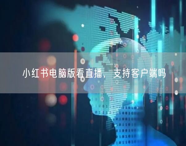 小红书电脑版看直播，支持客户端吗