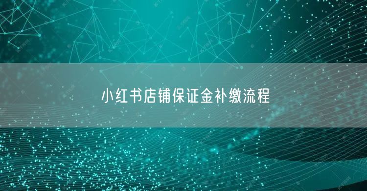 小红书店铺保证金补缴流程