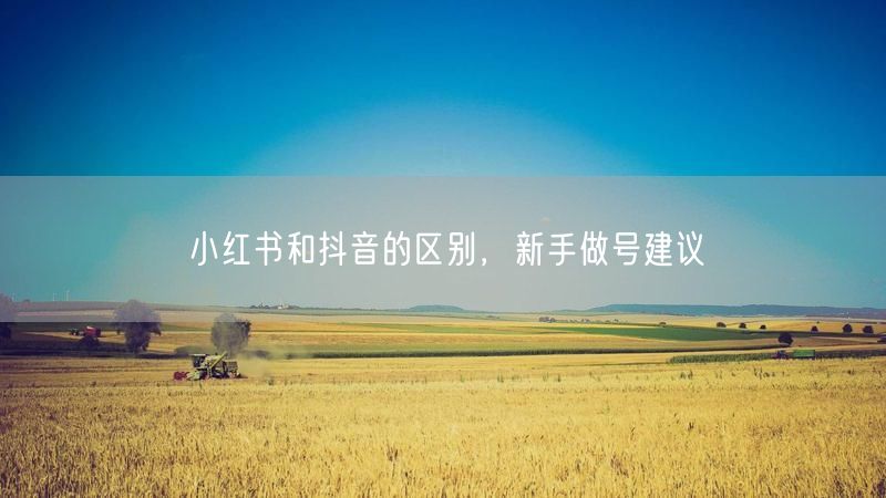 小红书和抖音的区别，新手做号建议