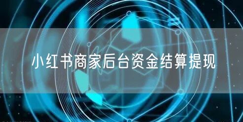 小红书商家后台资金结算提现