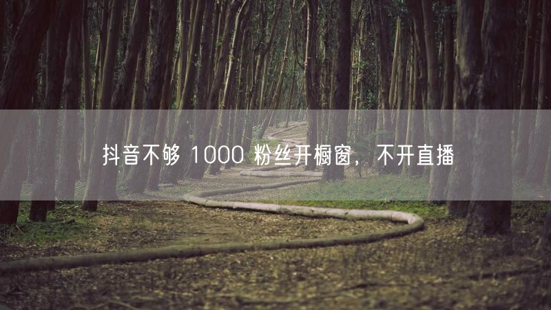抖音不够 1000 粉丝开橱窗，不开直播