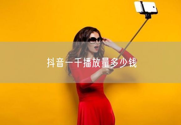 抖音一千播放量多少钱
