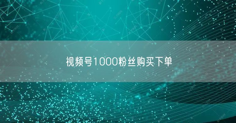 视频号1000粉丝购买下单