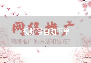 视频号自助下单