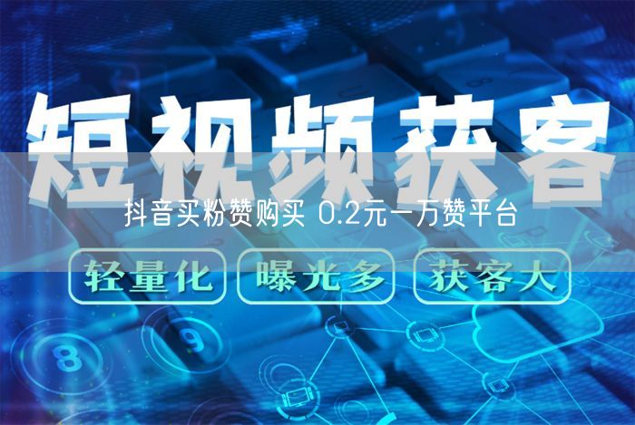 抖音买粉赞购买 0.2元一万赞平台
