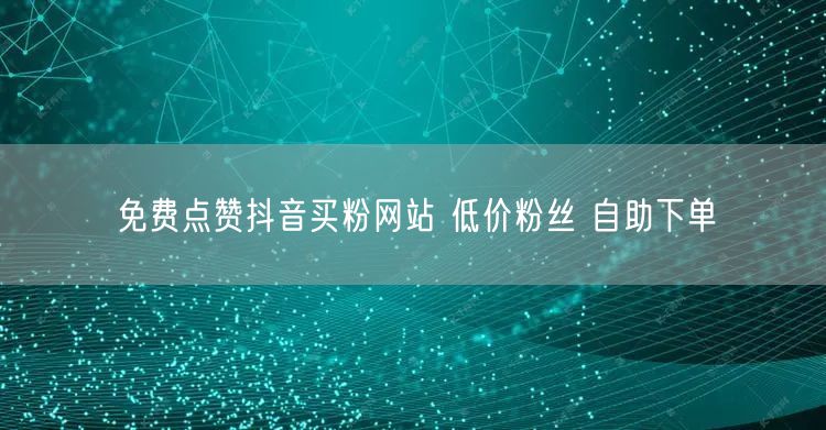 免费点赞抖音买粉网站 低价粉丝 自助下单