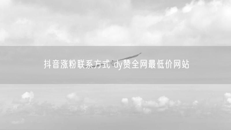 抖音涨粉联系方式 dy赞全网最低价网站