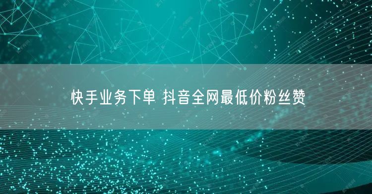 快手业务下单 抖音全网最低价粉丝赞